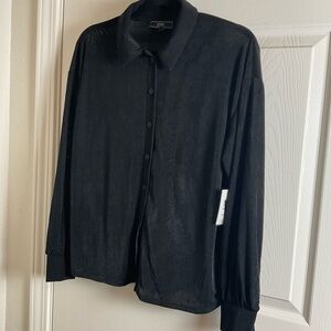 Vibe Women's Black Button-Up Top size Small